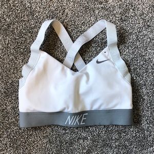 White Nike sports bra.